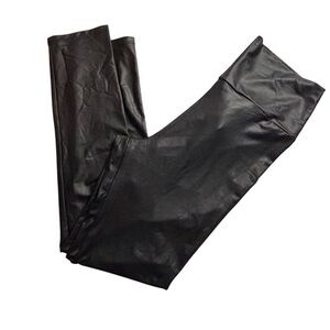 Material Girl Women's XL Black Faux Leather High Rise Leggings Casual